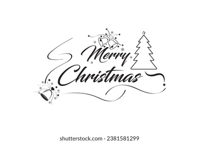 Marry Christmas Vector Text Lettering design Card template. Creative Typography for x mas Greeting Gift Poster Calligraphy Font style Banner