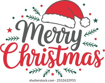 Marry Christmas Vector Text Lettering card design