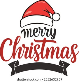 Marry Christmas Vector Text Lettering card design