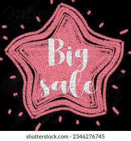 Marry Christmas, weekend sale, big sale, flash sale, and Christmas sale banner template pink with chalk style