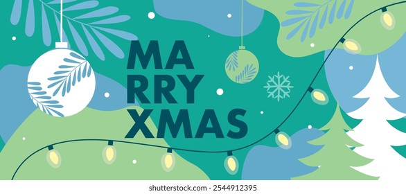 Marry Christmas, Xmas, Winter background, Christmas tree