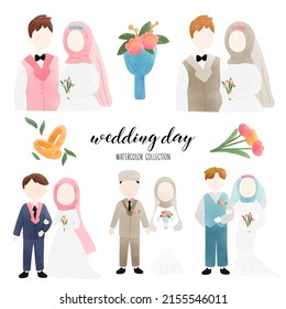 marry couple, wedding day vector illustration