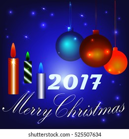Marry Cristmas 2017. Vector illustration