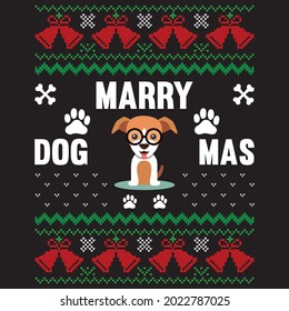 marry dog mas t shirt design, vector file.