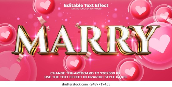 Marry Editable text effect 3d text effect template