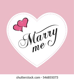 marry me calligraphy card