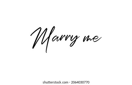 Marry me In the creative lettering style