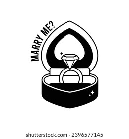 Cásate conmigo el contorno vectorial de doodle Sticker. archivo EPS 10