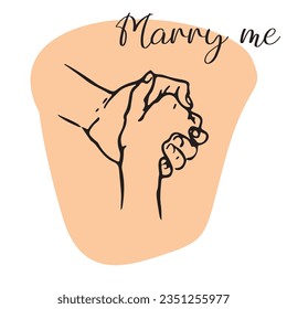 Marry me hand drawn hands 