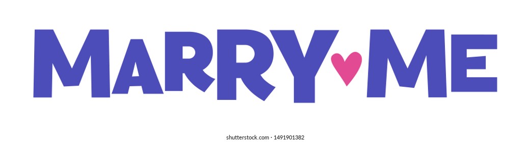 Marry me hand drawn phrase. Cartoon quote vector illustration. Slogan for textile, t-shirt, bag. Poster typography design. Funny graphic design typography element.