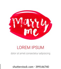 MARRY ME hand lettering, marriage and wedding concept, handmade calligraphy, vector background