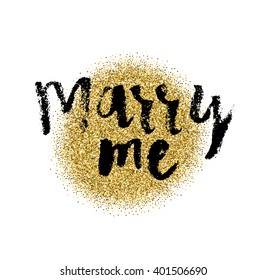 MARRY ME hand lettering, marriage and wedding concept, handmade calligraphy, vector background
