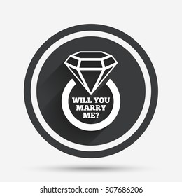 Marry me ring sign icon. Engagement symbol.