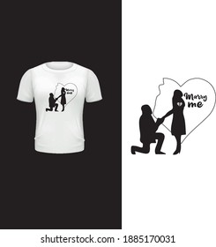 Marry me. Typography valentine day t shirt design.