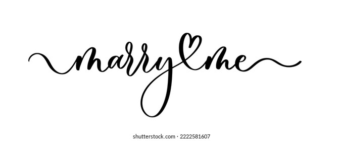 Marry me - vector calligraphic inscription with smooth lines