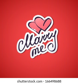 marry me, vector handwritten text