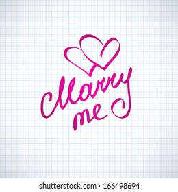 marry me, vector handwritten text