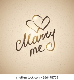 marry me, vector handwritten text