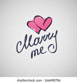 marry me, vector handwritten text