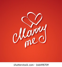 marry me, vector handwritten text