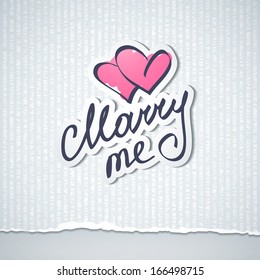 marry me, vector handwritten text