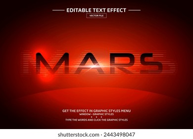 Mars 3D editable text effect template