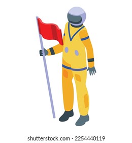 Mars astronaut icon isometric vector. Space base. Universe future