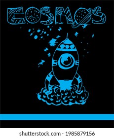 Mars astronaut space graphic design vector art