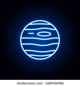 Mars blue neon icon - Vector. Spage concept vector illustration.