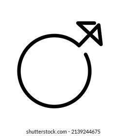Mars Boy One line heart icon design illustration with editable stroke