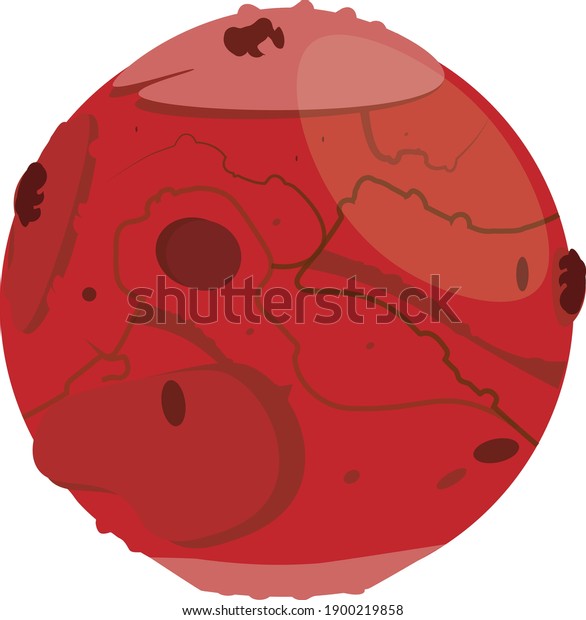 Mars Cartoon\
Solar System Planet Vector\
Image