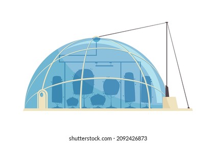 Mars colonization composition with image of dome shaped extraterrestrial living module vector illustration