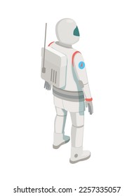 Mars colonization exploration isometric composition with isolated image on blank background vector illustration