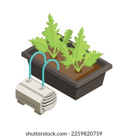 Mars colonization exploration isometric composition with isolated image on blank background vector illustration