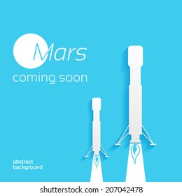Mars, coming soon, space concept background design layout for poster, flyer, cover brochure