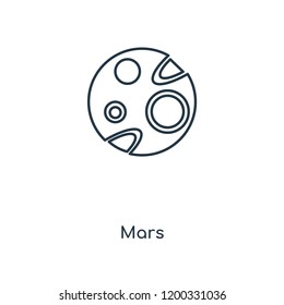 Mars concept line icon. Linear Mars concept outline symbol design. This simple element illustration can be used for web and mobile UI/UX.