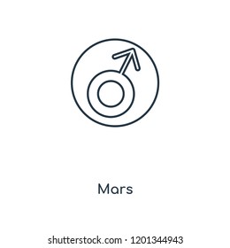 Mars concept line icon. Linear Mars concept outline symbol design. This simple element illustration can be used for web and mobile UI/UX.