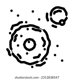mars crater planet line icon vector. mars crater planet sign. isolated contour symbol black illustration