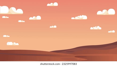 Mars Dessert Dessert Daytime Scenic Vector Illustration