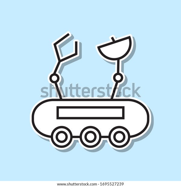 Mars exploration rover sticker icon. Simple
thin line, outline vector of space icons for ui and ux, website or
mobile application