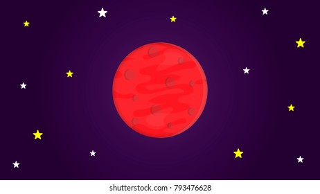 Mars in flat design