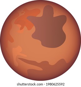 Mars full planet vector illustration