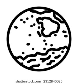 mars globe planet line icon vector. mars globe planet sign. isolated contour symbol black illustration