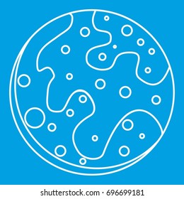 Mars icon blue outline style isolated vector illustration. Thin line sign