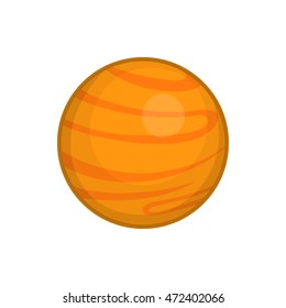 Mars icon in cartoon style isolated on white background. Planet symbol
