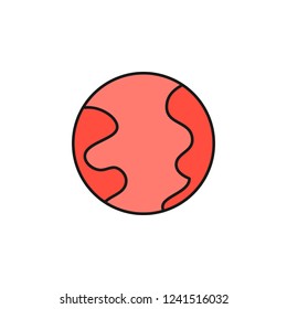 Mars icon. Element of space outline color icon. Thin line icon for website design and development, app development. Premium icon