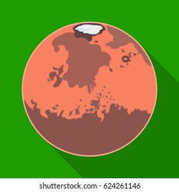 Mars icon in flat style isolated on white background. Planets symbol stock vector illustration.