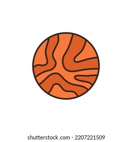 Icono de Marte. Ilustración vectorial de color de alta calidad.