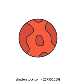 Mars icon. Image of planetarium, space object. High quality coloured vector illustration.
