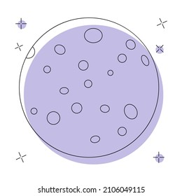 Mars icon isolated on white background. Flat vector illustration